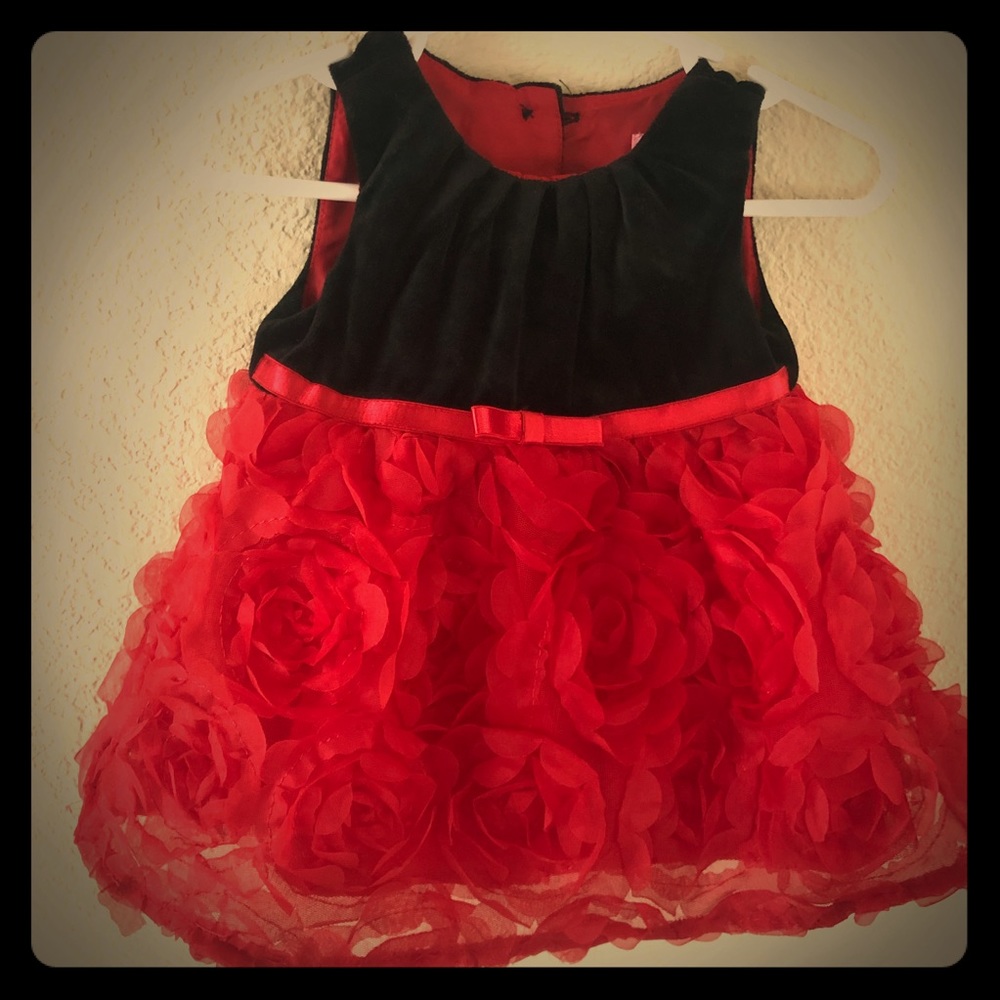 Baby Girl Red Floral Dress 3-6 months